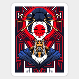 Mecha Geisha Cyborg Sticker